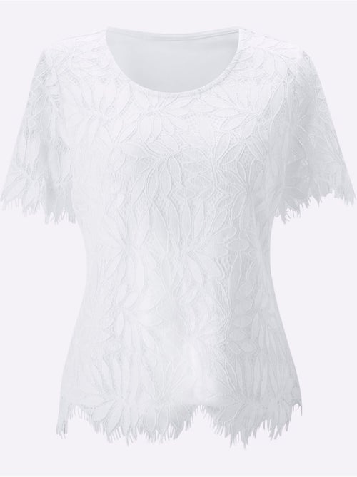 T-shirt En Dentelle 40% Viscose - Taille Standard - Helline - Kiabi