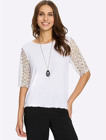 T-shirt En Dentelle 95% Viscose (ecovero) - Taille Standard - Witt