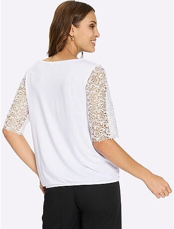 T-shirt En Dentelle 95% Viscose (ecovero) - Taille Standard - Witt