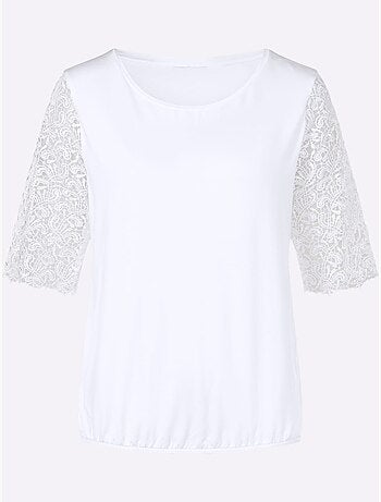 T-shirt En Dentelle 95% Viscose (ecovero) - Taille Standard - Witt