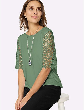 T-shirt En Dentelle 95% Viscose (ecovero) - Taille Standard - Witt