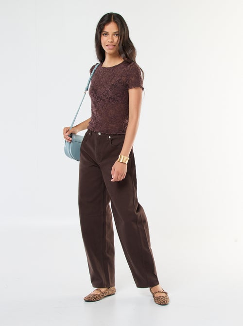 T-shirt en dentelle à manches courtes - Kiabi