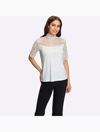 T-shirt En Dentelle Avec Dentelle Transparente - Taille Standard - Witt