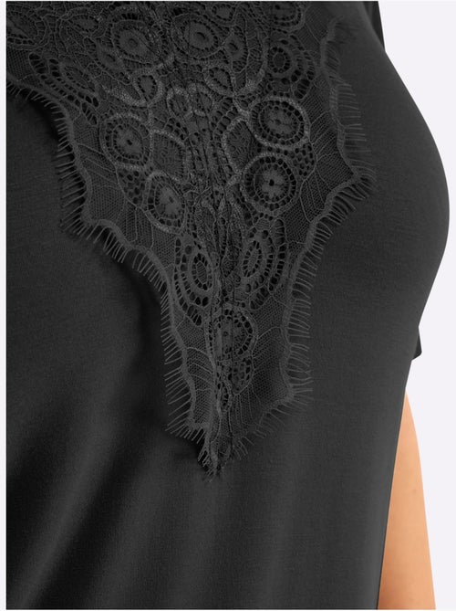 T-shirt En Dentelle Col V Devant Et Au Dos - Taille Standard - Sheego - Kiabi T-shirt En Dentelle Col V Devant Et Au Dos - Taille Standard - Sheego - Kiabi