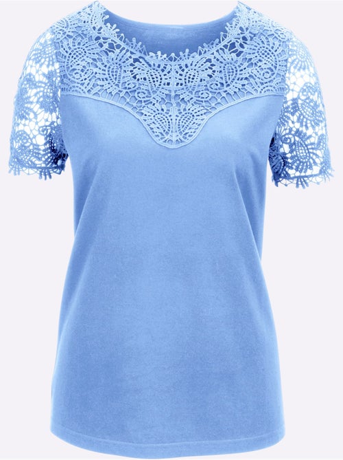 T-shirt En Dentelle Dentelle Aux Manches - Taille Standard - Moda Vilona - Kiabi