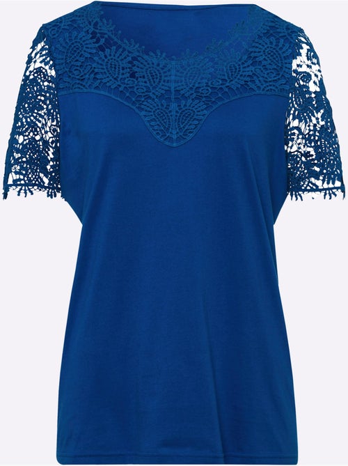 T-shirt En Dentelle Dentelle Aux Manches - Taille Standard - Moda Vilona - Kiabi
