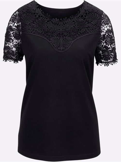 T-shirt En Dentelle Dentelle Aux Manches - Taille Standard - Moda Vilona - Kiabi