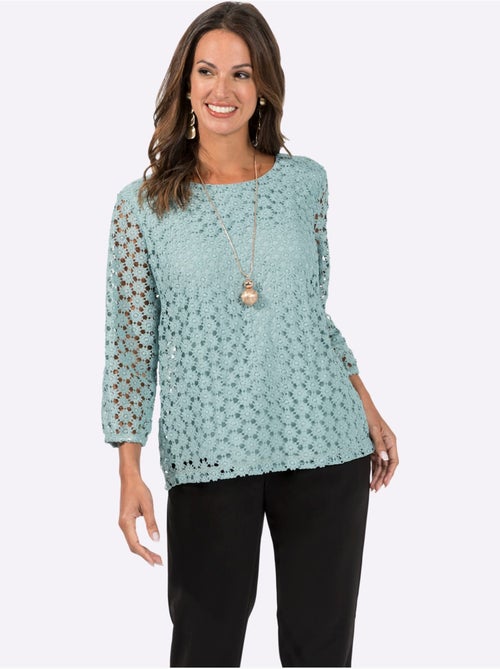 T-shirt En Dentelle Dentelle Aux Manches - Taille Standard - Witt - Kiabi