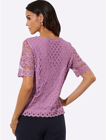 T-shirt En Dentelle Dentelle élastique - Taille Standard - Helline