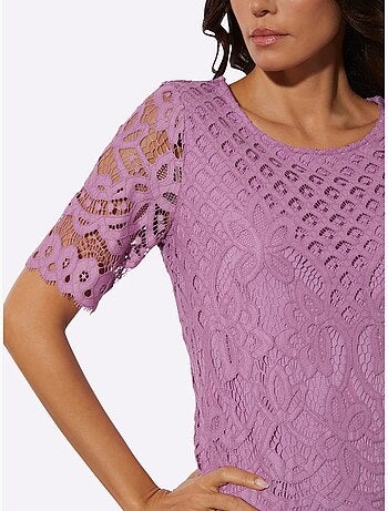 T-shirt En Dentelle Dentelle élastique - Taille Standard - Helline