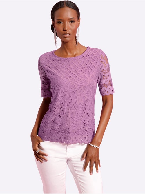T-shirt En Dentelle Dentelle élastique - Taille Standard - helline - Kiabi