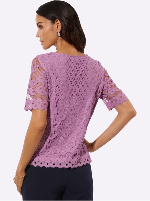 T-shirt En Dentelle Dentelle élastique - Taille Standard - helline - Kiabi