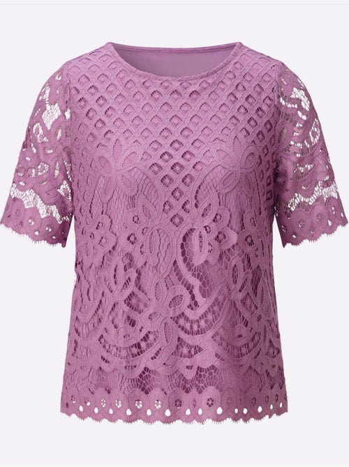 T-shirt En Dentelle Dentelle élastique - Taille Standard - helline - Kiabi