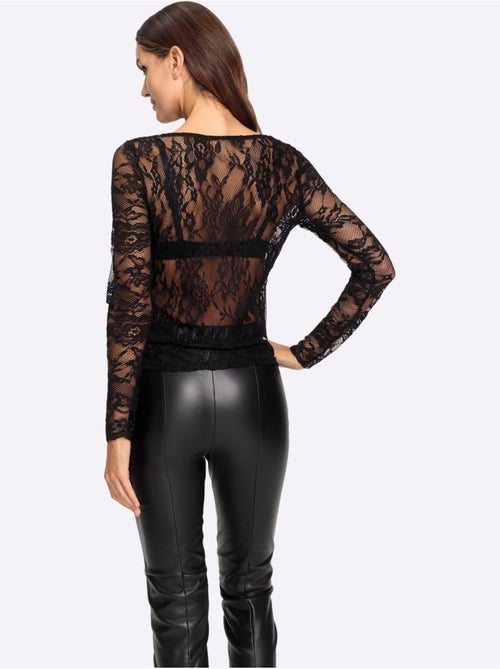 T-shirt En Dentelle Dentelle Florale Brodée - Taille Standard - Helline - Kiabi T-shirt En Dentelle Dentelle Florale Brodée - Taille Standard - Helline - Kiabi