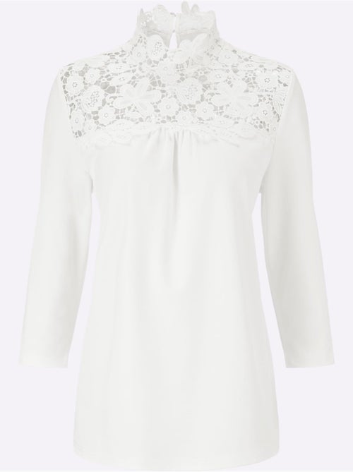 T-shirt en dentelle dentelle florale brodée - taille standard - witt - Kiabi