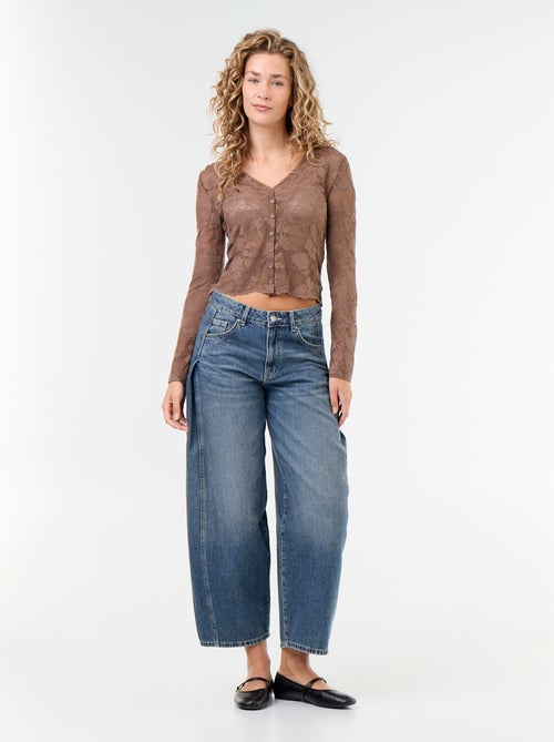 T-shirt en dentelle effet chemisier - Kiabi