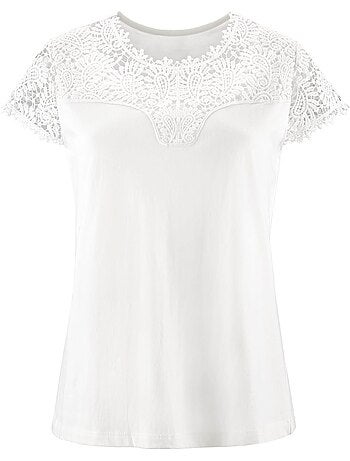 T-shirt En Dentelle Empiècement En Dentelle - Taille Standard - Witt