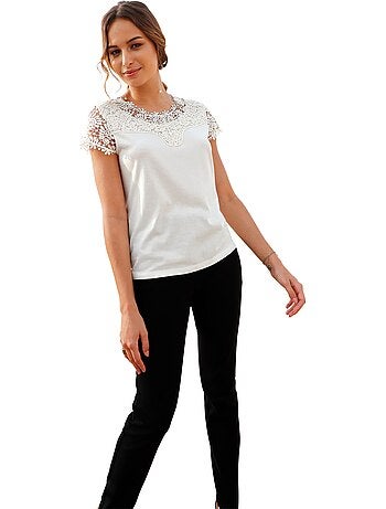T-shirt En Dentelle Empiècement En Dentelle - Taille Standard - Witt