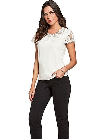 T-shirt En Dentelle Empiècement En Dentelle - Taille Standard - Witt