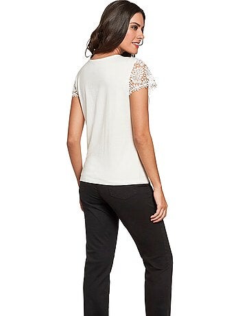 T-shirt En Dentelle Empiècement En Dentelle - Taille Standard - Witt