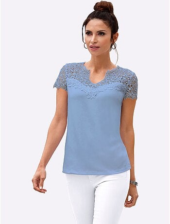 T-shirt En Dentelle Empiècement En Dentelle - Taille Standard - Witt