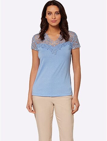 T-shirt En Dentelle Empiècement En Dentelle - Taille Standard - Witt