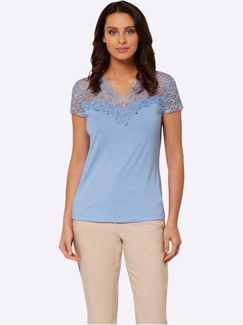 T-shirt En Dentelle Empiècement En Dentelle - Taille Standard - Witt - Kiabi