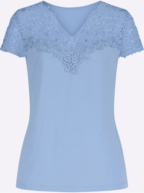 T-shirt En Dentelle Empiècement En Dentelle - Taille Standard - Witt - Kiabi