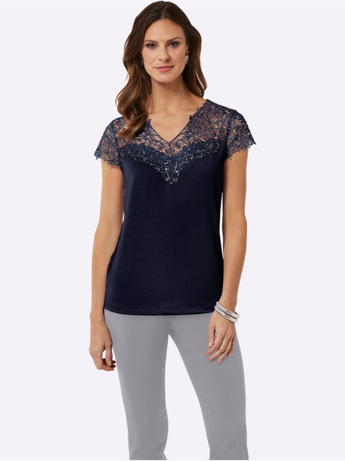 T-shirt En Dentelle Empiècement En Dentelle - Taille Standard - Witt - Kiabi T-shirt En Dentelle Empiècement En Dentelle - Taille Standard - Witt - Kiabi