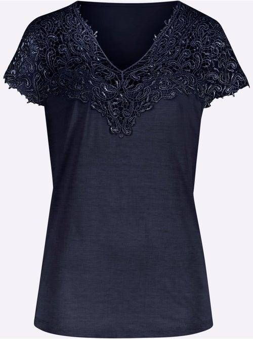 T-shirt En Dentelle Empiècement En Dentelle - Taille Standard - Witt - Kiabi T-shirt En Dentelle Empiècement En Dentelle - Taille Standard - Witt - Kiabi