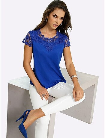 T-shirt En Dentelle Empiècement En Dentelle - Taille Standard - Witt