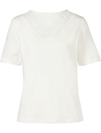 T-shirt En Dentelle Empiècement En Dentelle - Taille Standard - Witt