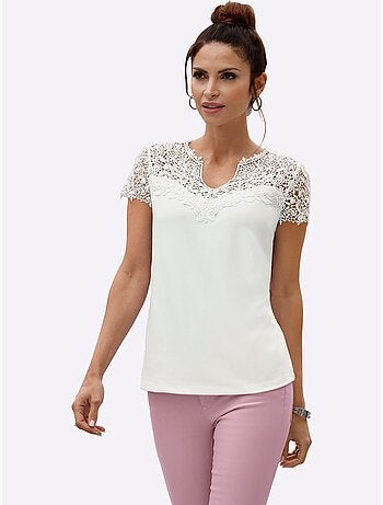 T-shirt En Dentelle Empiècement En Dentelle - Taille Standard - Witt