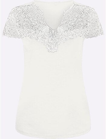 T-shirt En Dentelle Empiècement En Dentelle - Taille Standard - Witt