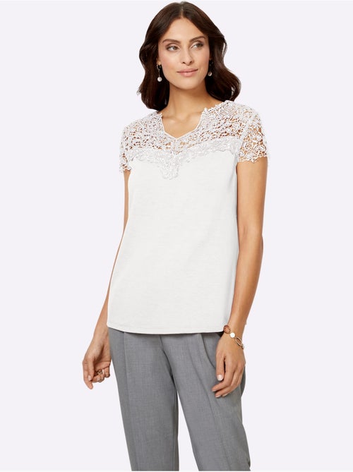 T-shirt En Dentelle Empiècement En Dentelle - Taille Standard - Witt - Kiabi T-shirt En Dentelle Empiècement En Dentelle - Taille Standard - Witt - Kiabi