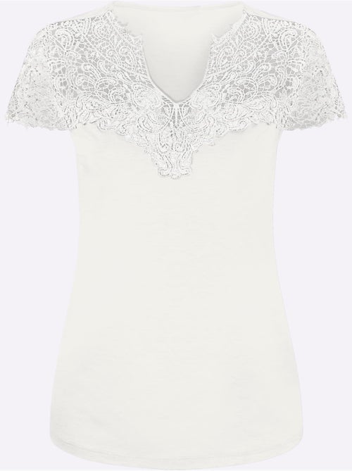 T-shirt En Dentelle Empiècement En Dentelle - Taille Standard - Witt - Kiabi T-shirt En Dentelle Empiècement En Dentelle - Taille Standard - Witt - Kiabi