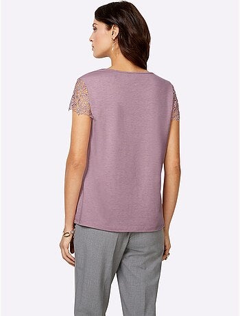 T-shirt En Dentelle Empiècement En Dentelle - Taille Standard - Witt