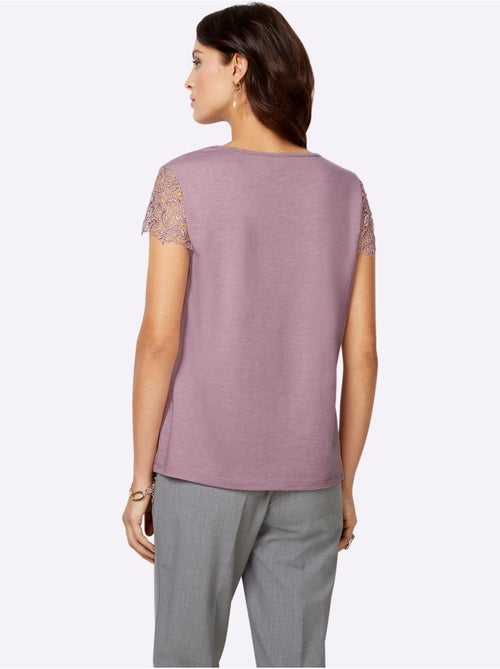 T-shirt En Dentelle Empiècement En Dentelle - Taille Standard - Witt - Kiabi