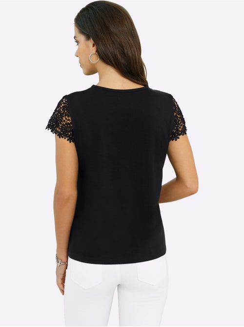 T-shirt En Dentelle Empiècement En Dentelle - Taille Standard - Witt - Kiabi