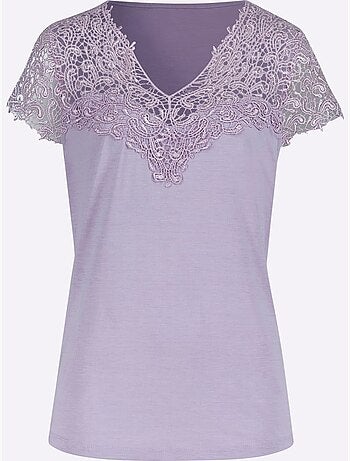 T-shirt En Dentelle Empiècement En Dentelle - Taille Standard - Witt