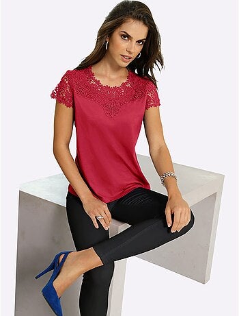 T-shirt En Dentelle Empiècement En Dentelle - Taille Standard - Witt