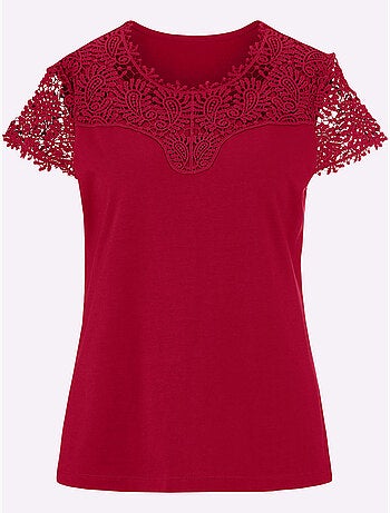 T-shirt En Dentelle Empiècement En Dentelle - Taille Standard - Witt