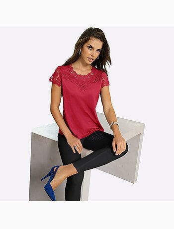 T-shirt en dentelle empiècement en dentelle - taille standard - witt