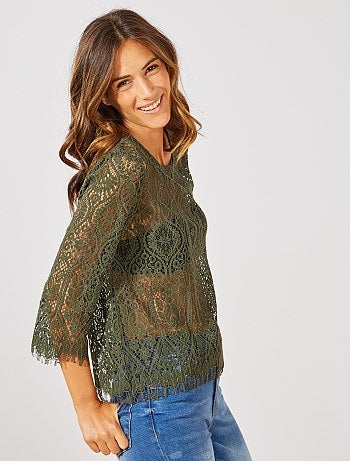 T-shirt en dentelle - Kiabi