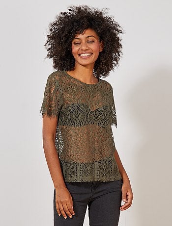 T-shirt en dentelle - Kiabi