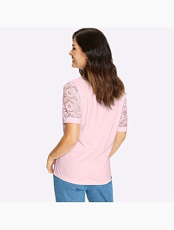 T-shirt En Dentelle Manches Bouffantes Discrètes - Taille Standard - Moda Vilona