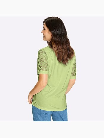 T-shirt En Dentelle Manches Bouffantes Discrètes - Taille Standard - Moda Vilona