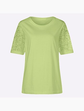 T-shirt En Dentelle Manches Bouffantes Discrètes - Taille Standard - Moda Vilona