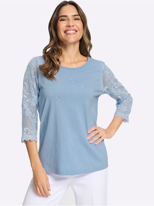 T-shirt En Dentelle Manches En Dentelle - Taille Standard - Moda Vilona - Kiabi