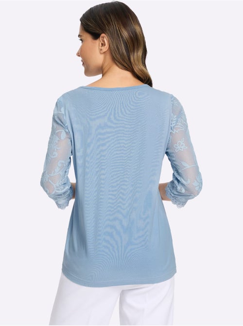 T-shirt En Dentelle Manches En Dentelle - Taille Standard - Moda Vilona - Kiabi